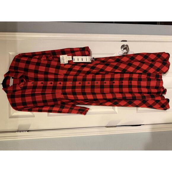 Kenar Dresses & Skirts - Vintage w/ tags Ann Tjian for Kenar Buffalo Plaid Midi Shirt Dress Size 10